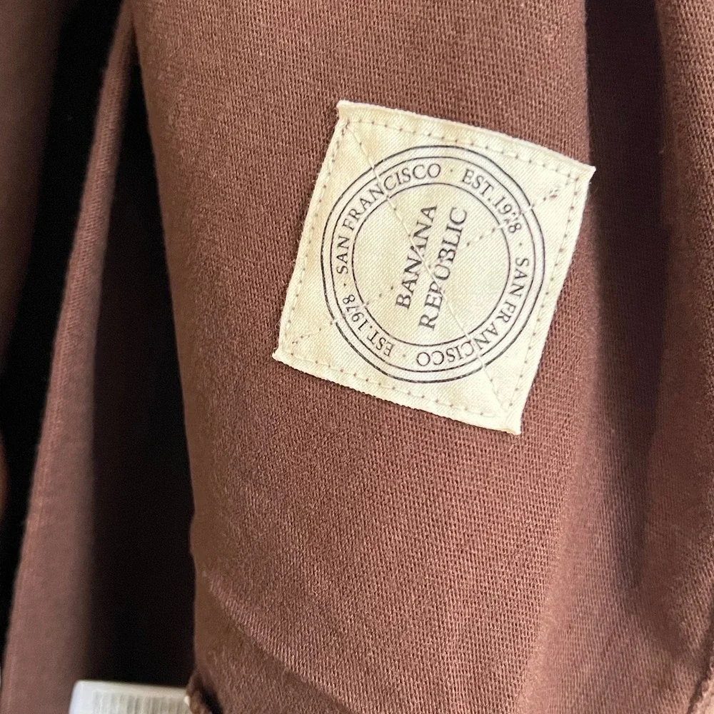 Banana Republic Men Heavyweight Cotton XXL Crewneck Shirt Brown Relaxed Fit NWT
